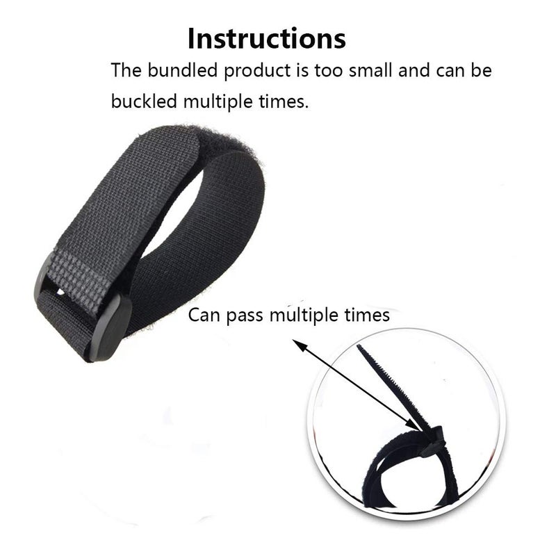 Tangser [16 Pack] Cable Straps 12 inch, Reusable Fastening Cable Ties Set, Adjustable Multipurpose Hook and Loop Securing Cinch Straps for Cord Management (1 inch Wide) by Tangser - Image 4
